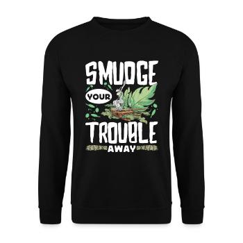 Smudge Sage Feather Spiritual Smudging - Unisex Sweatshirt - black - Front - Alina (178cm) & Michal (187cm)