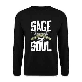 Smudge Sage Feather Spiritual Smudging - Unisex Sweatshirt - black - Front - Alina (178cm) & Michal (187cm)