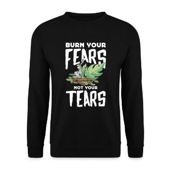 Smudge Sage Feather Spiritual Smudging - Unisex Sweatshirt - black - Front - Alina (178cm) & Michal (187cm)