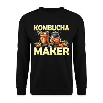 Kombucha Maker Kombucha Tee liebhaber - Unisex Pullover - Schwarz - Vorne - Alina (178cm) & Michal (187cm)