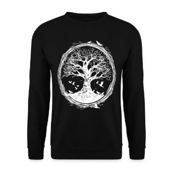 Shinrin Yoku Japanese Art Nature Forest - Unisex Pullover - Schwarz - Vorne - Alina (178cm) & Michal (187cm)