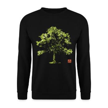 Shinrin Yoku Japanese Art Nature Forest - Unisex Pullover - Schwarz - Vorne - Alina (178cm) & Michal (187cm)