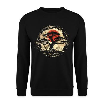 Shinrin Yoku Japanese Art Nature Forest - Unisex Pullover - Schwarz - Vorne - Alina (178cm) & Michal (187cm)