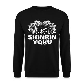 Shinrin Yoku Japanese Art Nature Forest - Unisex Pullover - Schwarz - Vorne - Alina (178cm) & Michal (187cm)