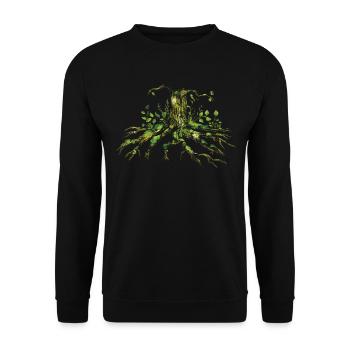 Shinrin Yoku Japanese Art Nature Forest - Unisex Pullover - Schwarz - Vorne - Alina (178cm) & Michal (187cm)