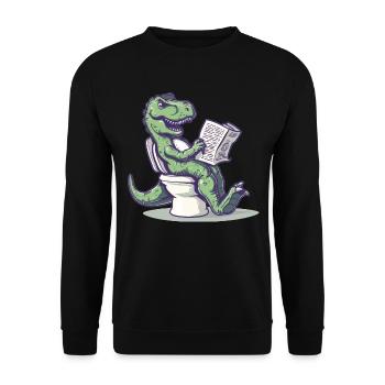 The Humor of Paleontology Dinosaurs - Unisex Sweatshirt - black - Front - Alina (178cm) & Michal (187cm)