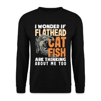 Drôle d’amateur de poisson-chat poisson à tête plate - Sweat-shirt Unisexe - noir - Devant - Alina (178cm) & Michal (187cm)