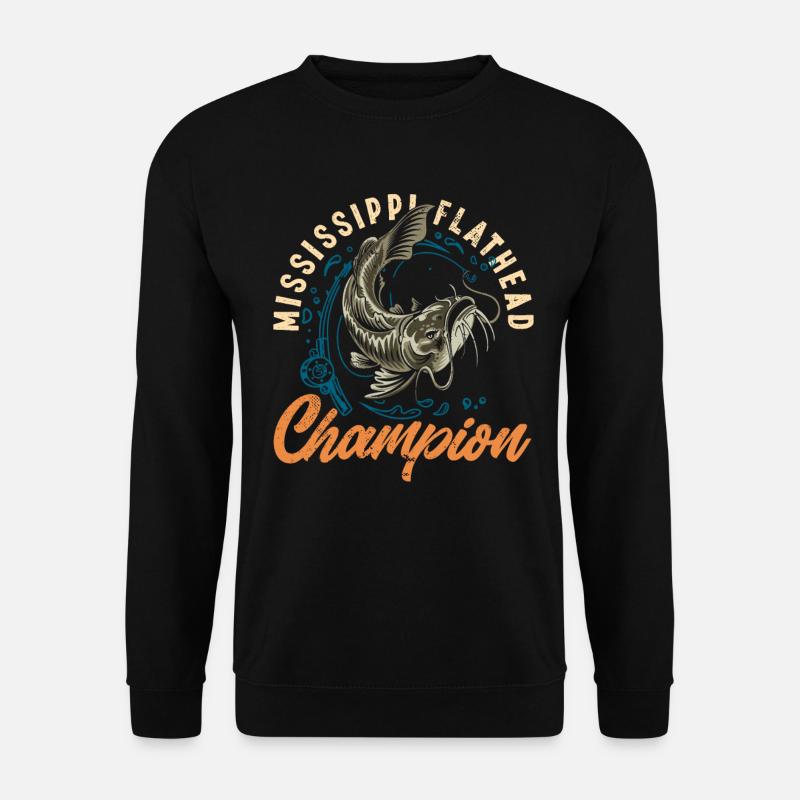 Funny catfish lover flathead fish - Unisex Sweatshirt - black