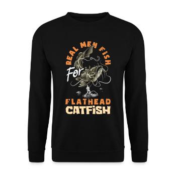Drôle d’amateur de poisson-chat poisson à tête plate - Sweat-shirt Unisexe - noir - Devant - Alina (178cm) & Michal (187cm)