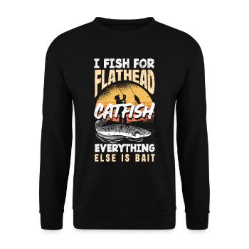 Drôle d’amateur de poisson-chat poisson à tête plate - Sweat-shirt Unisexe - noir - Devant - Alina (178cm) & Michal (187cm)