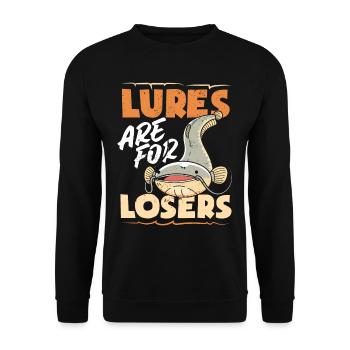 Drôle d’amateur de poisson-chat poisson à tête plate - Sweat-shirt Unisexe - noir - Devant - Alina (178cm) & Michal (187cm)