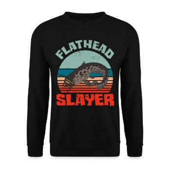 Drôle d’amateur de poisson-chat poisson à tête plate - Sweat-shirt Unisexe - noir - Devant - Alina (178cm) & Michal (187cm)