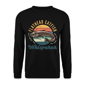 Drôle d’amateur de poisson-chat poisson à tête plate - Sweat-shirt Unisexe - noir - Devant - Alina (178cm) & Michal (187cm)