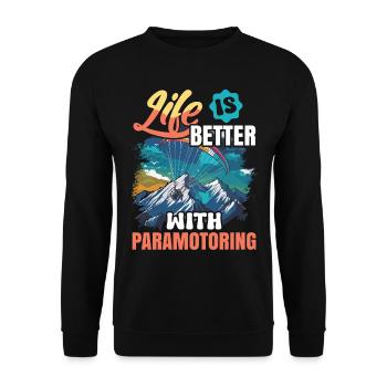 Paramotoring paramotoring - Unisex Sweatshirt - black - Front - Alina (178cm) & Michal (187cm)