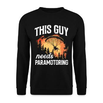 Paramotoring paramotoring - Unisex Sweatshirt - black - Front - Alina (178cm) & Michal (187cm)