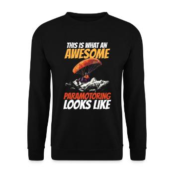 Paramotoring paramotoring - Unisex Sweatshirt - black - Front - Alina (178cm) & Michal (187cm)
