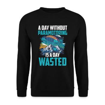 Paramotoring paramotoring - Unisex Sweatshirt - black - Front - Alina (178cm) & Michal (187cm)