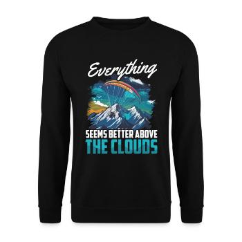 Paramotoring paramotoring - Unisex Sweatshirt - black - Front - Alina (178cm) & Michal (187cm)
