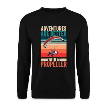 Paramotoring paramotoring - Unisex Sweatshirt - black - Front - Alina (178cm) & Michal (187cm)