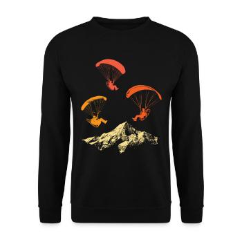 Paramotoring paramotoring - Unisex Sweatshirt - black - Front - Alina (178cm) & Michal (187cm)