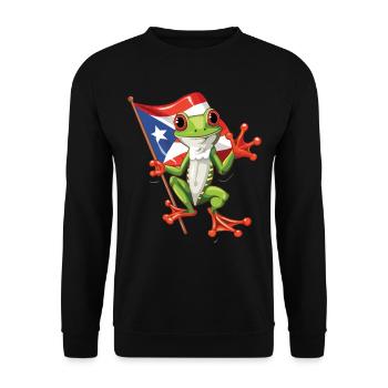 Coqui Frosch Symbol Taino Boricua Puerto - Unisex Pullover - Schwarz - Vorne - Alina (178cm) & Michal (187cm)