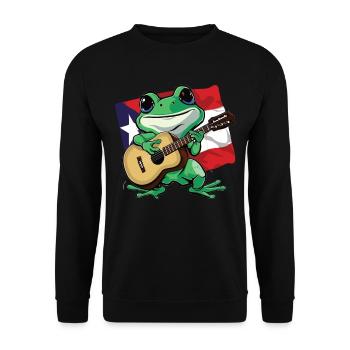 Coqui Frosch Symbol Taino Boricua Puerto - Unisex Pullover - Schwarz - Vorne - Alina (178cm) & Michal (187cm)