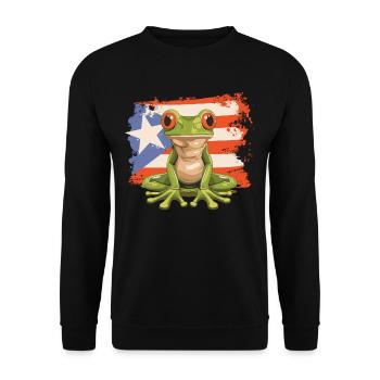 Coqui Frosch Symbol Taino Boricua Puerto - Unisex Pullover - Schwarz - Vorne - Alina (178cm) & Michal (187cm)