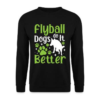 Flyball Canine Sport Agility Parcour Dog - Unisex Pullover - Schwarz - Vorne - Alina (178cm) & Michal (187cm)