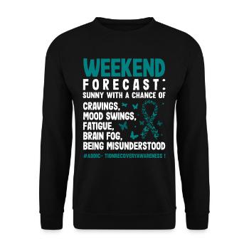 Sensibilisation au rétablissement de la dépendance au ruban turquoise - Sweat-shirt Unisexe - noir - Devant - Alina (178cm) & Michal (187cm)