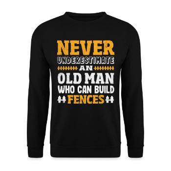 Funny Fence Builder Fence Installer - Unisex Sweatshirt - black - Front - Alina (178cm) & Michal (187cm)