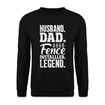 Funny Fence Builder Fence Installer - Unisex Sweatshirt - black - Front - Alina (178cm) & Michal (187cm)