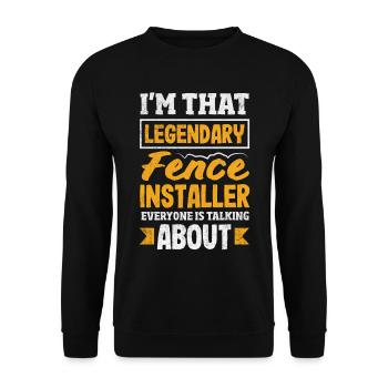Funny Fence Builder Fence Installer - Unisex Sweatshirt - black - Front - Alina (178cm) & Michal (187cm)