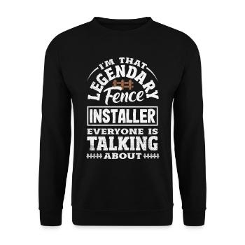 Funny Fence Builder Fence Installer - Unisex Sweatshirt - black - Front - Alina (178cm) & Michal (187cm)