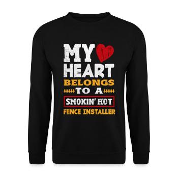 Funny Fence Builder Fence Installer - Unisex Sweatshirt - black - Front - Alina (178cm) & Michal (187cm)