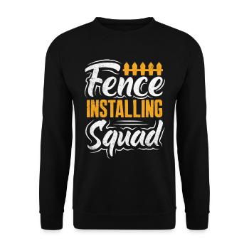Funny Fence Builder Fence Installer - Unisex Sweatshirt - black - Front - Alina (178cm) & Michal (187cm)