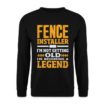 Funny Fence Builder Fence Installer - Unisex Sweatshirt - black - Front - Alina (178cm) & Michal (187cm)