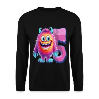 Monster Design for Kids – Five Years - Unisex Sweatshirt - black - Front - Alina (178cm) & Michal (187cm)