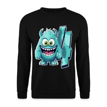 Monster design for children – four years - Unisex Sweatshirt - black - Front - Alina (178cm) & Michal (187cm)