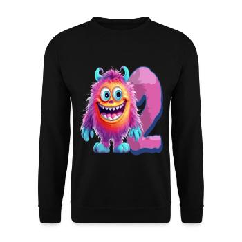 Conception de monstres pour enfants - Deux ans - 2. - Sweat-shirt Unisexe - noir - Devant - Alina (178cm) & Michal (187cm)
