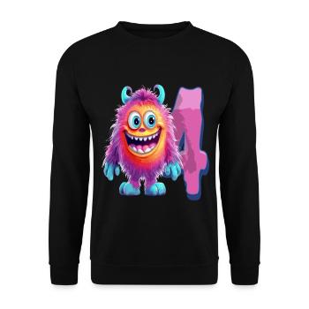 Monster design for children – four years - Unisex Sweatshirt - black - Front - Alina (178cm) & Michal (187cm)