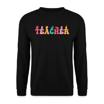 Professeur d’ASL Langue des signes américaine - Sweat-shirt Unisexe - noir - Devant - Alina (178cm) & Michal (187cm)