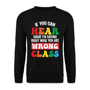Professeur d’ASL Langue des signes américaine - Sweat-shirt Unisexe - noir - Devant - Alina (178cm) & Michal (187cm)