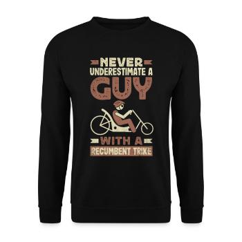 Funny Bike Sport Cycling Recumbent Bike - Unisex Pullover - Schwarz - Vorne - Alina (178cm) & Michal (187cm)