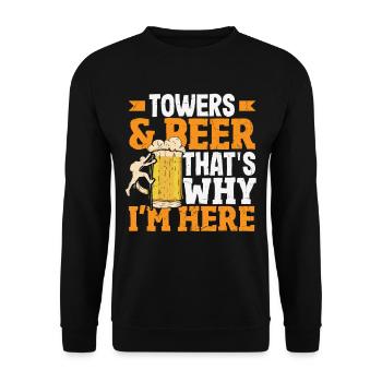 Tower Climber Technician Tower Worker - Unisex Sweatshirt - black - Front - Alina (178cm) & Michal (187cm)
