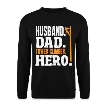 Tower Climber Technician Tower Worker - Unisex Sweatshirt - black - Front - Alina (178cm) & Michal (187cm)