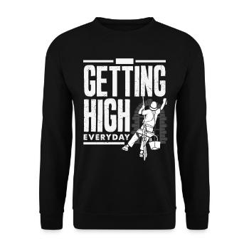 Tower Climber Technician Tower Worker - Unisex Sweatshirt - black - Front - Alina (178cm) & Michal (187cm)