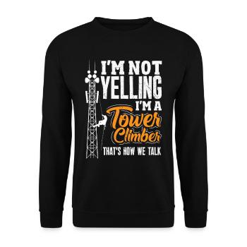 Tower Climber Technician Tower Worker - Unisex Sweatshirt - black - Front - Alina (178cm) & Michal (187cm)