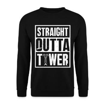 Tower Climber Technician Tower Worker - Unisex Sweatshirt - black - Front - Alina (178cm) & Michal (187cm)