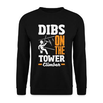Tower Climber Technician Tower Worker - Unisex Sweatshirt - black - Front - Alina (178cm) & Michal (187cm)
