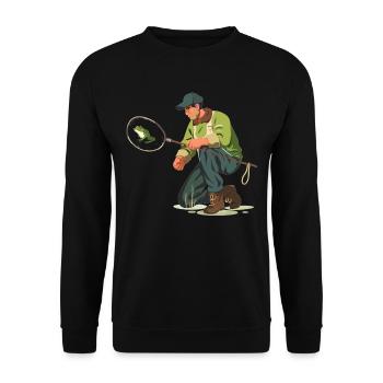Frogs Catch Frog Hunter Frog Catcher - Unisex Sweatshirt - black - Front - Alina (178cm) & Michal (187cm)